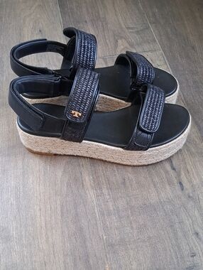 Tory Burch Wedge Velcro Two Atrap Sandals Size 9